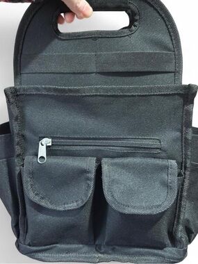 Black Utility Tool Craft Organizer Tote Bag